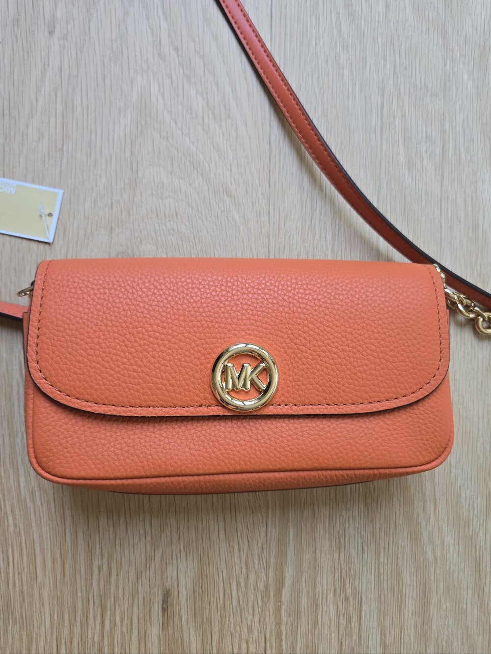 Michael Kors Nolita Pebbled Leather Crossbody In Mimosa
